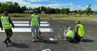 Armed Forces of the Philippines service members assess a runway during an Airfield Survey and Airfield Repair Mobile Training Team program. Story by Squadron Leader Eamon Hamilton. Photos by Joint Australian Training Team - Philippines.