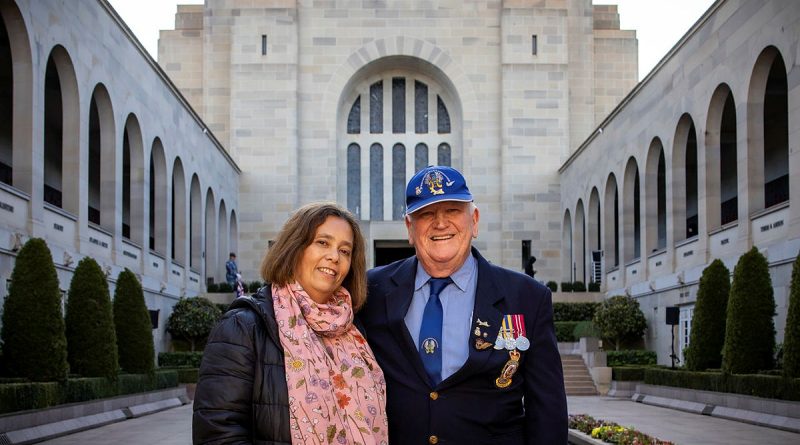 Suanne Prager, airlifted to Australia under Operation Babylift as a child, meets 37 Squadron Association president Col Coyne at the Australian War Memorial, Canberra. Story and photos by Corporal Jacob Joseph.