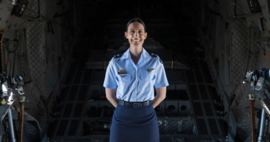 Corporal Danielle Sass, a loadmaster on a C-27J Spartan aircraft at 35 Squadron, after her graduation at RAAF Base Amberley. Story by Flight Lieutenant Madeleine Magee. Photo by Leading Aircraftwoman Taylor Anderson.