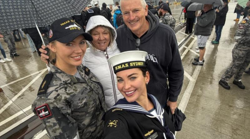 Family and friends of HMAS Sydney’s crew welcome them on the wharf of Fleet Base East after four-and-a-half months at sea. Story and photos by Lieutenant Hinako Shiraishi.