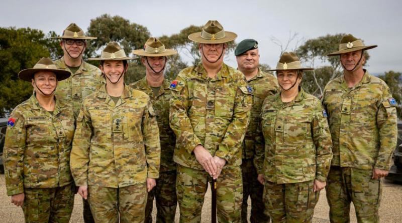 Lieutenant Colonel Melissa Joy, front row second from left, Commanding Officer of the Army Personnel Support Unit, with detachment Officers-In-Command in Canberra. Photo by Corporal Michael Rogers.