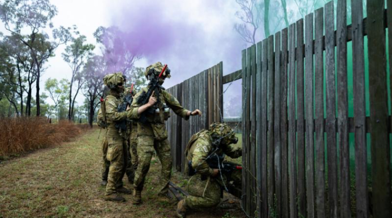Australian Army soldiers from the 3rd Combat Engineer Regiment conduct an assault at Line Creek Junction during Exercise Talisman Sabre. Story by Major Diana Jennings. Photos by Lance Corporal Jessica Gray.