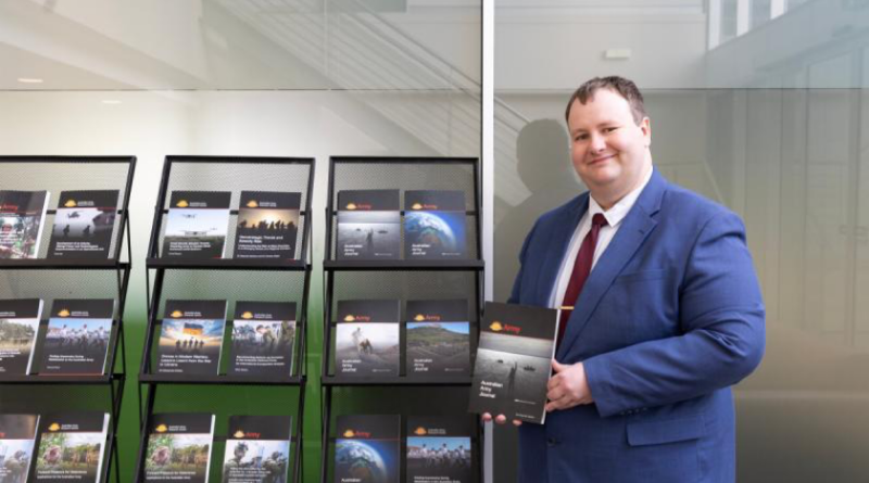 Dr Jordan Beavis, Academic Research Officer at the Australian Army Research Centre, has written on 'Debating the Army Profession'. Story by Trent Pollard. Photo byJodi Bingley.