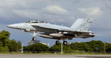 A Royal Australian Air Force EA-18G Growler lands at Clark Air Base, Philippines, during Exercise Alon 2025. Story by Flying Officer Aarron Dann. Photos by Leading Aircraftwoman Nell Bradbury.