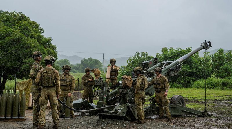 Australian Army soldiers from Battlegroup Ram fire a M777A2 howitzer during Exercise Alon in the Philippines. Story by Major Tom Maclean. Photo by Sergeant Roger Tang.