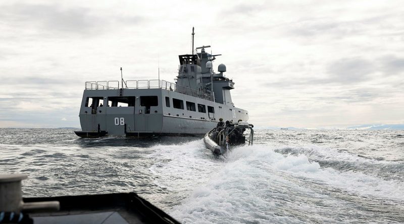 HMAS Ballarat's boarding party approaches Royal Brunei Navy ship KDB Darulaman during a maritime exercise off the coast of Brunei Darussalam during Exercise Penguin. Story by Sub-Lieutenant Jake Badior. Photos by Leading Seaman Connor Morrison.