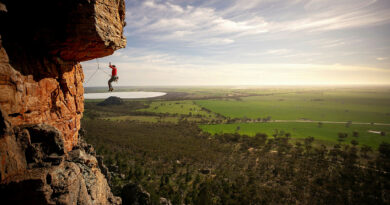 Defence personnel conduct a climb during the rock phase of Rock and Ice at Mt Arapiles. Story by Corporal Michael Rogers. Photos by Lieutenant Sebastian Ashton.