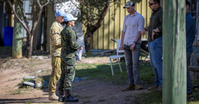 Course members take part in a simulated activity during Exercise Blue Flag at the Majura Training Area, Canberra. Story and photos by Leading Aircraftman Chris Tsakisiris.