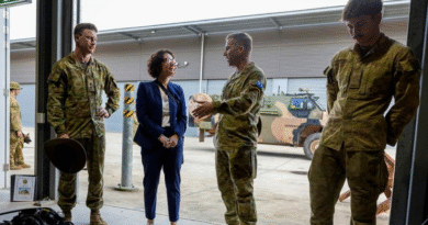Professor Risa Brooks visits a capability display hosted by the 2nd Engineering Regiment at Gallipoli Barracks, Queensland. Story by Trent Pollard. Photo by Corporal Julie Whitwell.