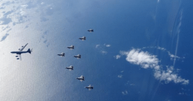 Royal Australian Air Force, Japan Air Self-Defense Force and the United States Air Force aircraft fly in formation during Exercise Bushido Guardian near Misawa Air Base, Japan. Story by Flight Lieutenant Rob Hodgson.