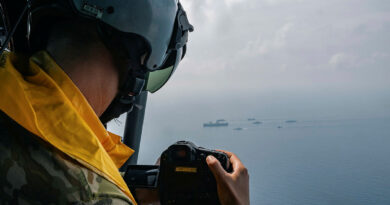Australian Army image specialist Corporal Andrew Shaw captures naval manoeuvres during Exercise Bersama Lima 2025, off the coast of Malaysia. Story by Lieutenant Tahlia Merigan. Photo by Air Specialist Class 1 Christian Sparks RAF.