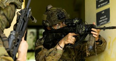 Australian Army soldier Private Annaliese Luckman, of 1st Battalion, the Royal Australian Regiment, conducts an urban clearance as part of Exercise Wantok Warrior in Lae, PNG. Story by Captain Tadek Markowski. Photos by Lance Corporal Jessica Gray.