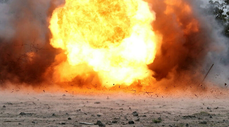 An F60 Bangalore torpedo explodes at a demolitions range at the School of Military Engineering, Holsworthy, NSW. Story and photos by Major Dan Mazurek.