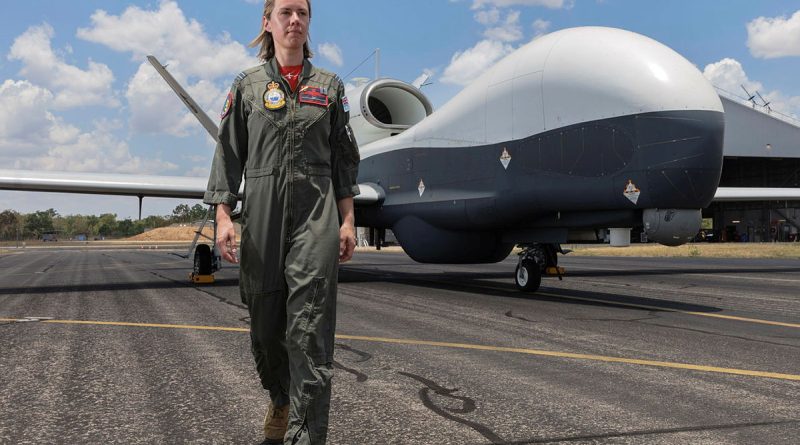 MQ-4C Triton pilot Flight Lieutenant Ariel White with 9 Squadron at RAAF Base Tindal. Story by Flying Officer Shanea Zeegers. Photos by Sergeant David Gibbs.