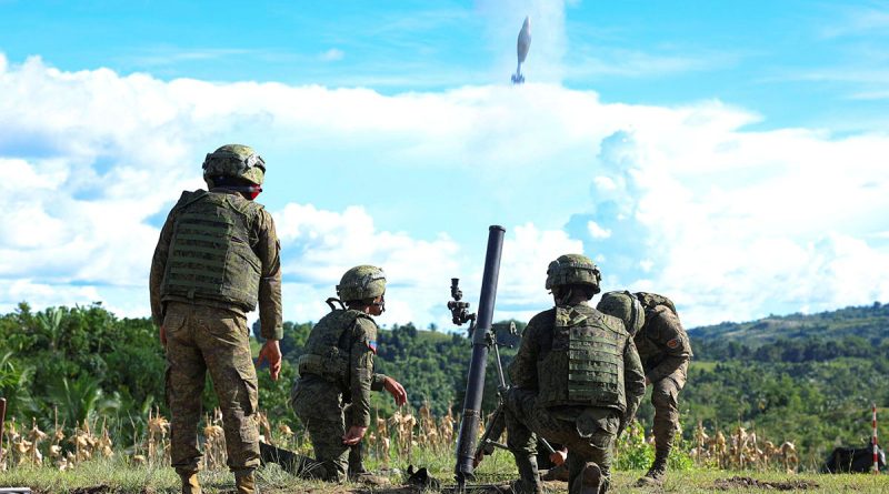 Philippine Army soldiers fire an 81mm mortar during Exercise Kasangga. Story and photos by Warrant Officer Class 2 Max Bree.