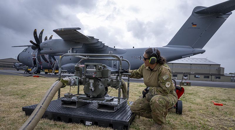 RNZAF Combat Operations Support Squadron support Exercise Tuhono Rangi at RNZAF Base Woodbourne, an exercise in support of visiting Luftwaffe A400M. NZDF image supplied.