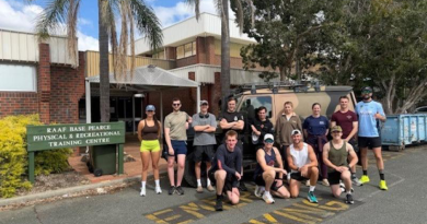 Aviators from RAAF Base Pearce take part in the inaugural Goggins’ Challenge, raising $7400 for mental health. Story by Flying Officer Stina Frantzich Gardiner. Photo by Sergeant Joshua Mulligan.