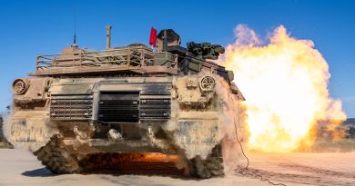 An Australian M1A2 SEP v3 main battle tank is test fired remotely for the first time to check the main gun for safety before a live-fire to qualify crews on the new systems at the Puckapunyal Military Area, Victoria, 5 November 2024. Photo by Corporal Michael Currie.