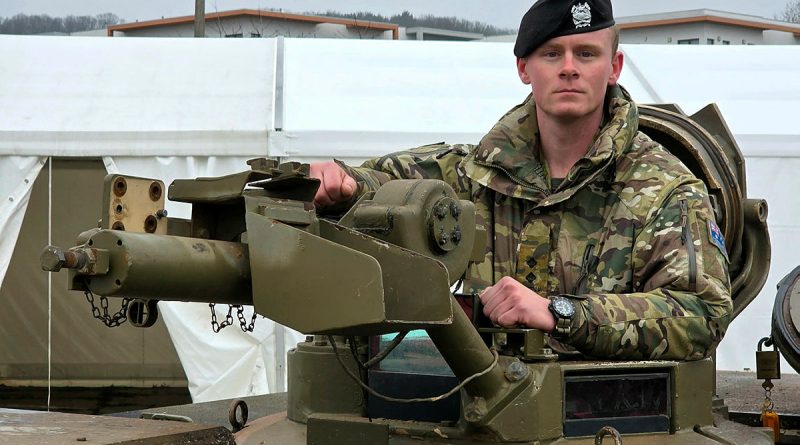 Australian Army Lieutenant Mitchell 'Tex' Walker in tank number 51 during the delivery of Australian M1A1 Abrams tanks to Ukraine. Story and photos by Lieutenant Commander John A Thompson.