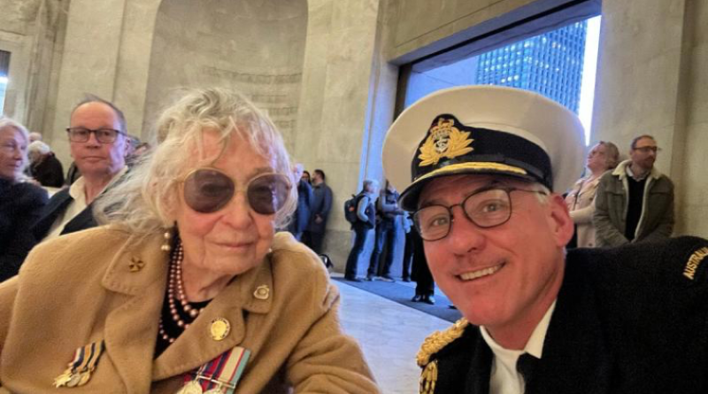 World War 2 veteran Valerie Ireland joins Fleet Commander Rear Admiral Chris Smith for a tour of Fleet Base East and the RAN Heritage Centre. Story by Lieutenant Hinako Shiraishi.