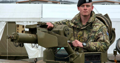 Australian Army Lieutenant Mitchell 'Tex' Walker in tank number 51 during the delivery of Australian M1A1 Abrams tanks to Ukraine. Story and photos by Lieutenant Commander John Thompson