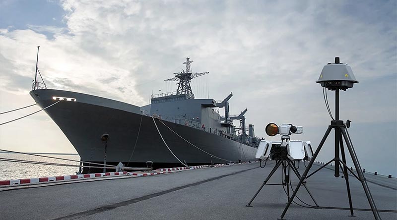 DroneShield's rapidly deployable fixed-site C-UAS solution at a Defence site. Image supplied by DroneShield.